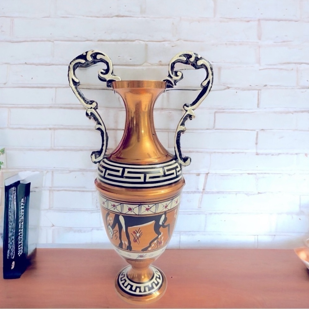 Vintage Hand Painted
Copper/Brass 6" Bud Vase
Made in Greece